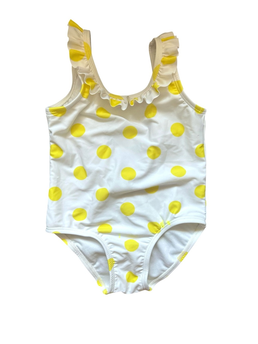 Sugar Coast by Lolli Swimsuit Ruffles Yellow White Polka Dot Size 3T